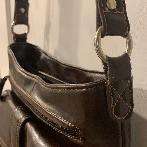 Vintage Minelli Italy Four Compartment Purse crossbody organizer bag, Brown - Picture 4 of 15